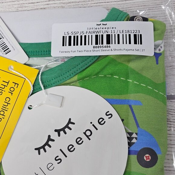 NIB Little Sleepies Fairway Fun Short Sleeve/Shorts PJ Set Size 2T - Picture 2 of 3